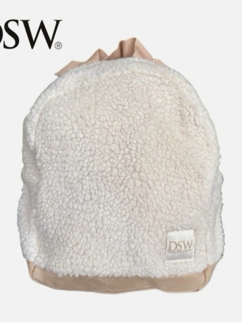 DSW Cream Sherpa Backpack - Cozy Women's Bag small